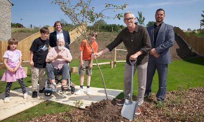 Gary Lineker joins Michael Eavis to celebrate social homes built near Glastonbury site
