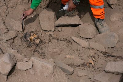 Archeologists find mummy surrounded by coca leaves on hilltop in Peru's capital