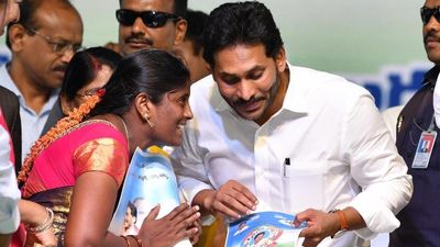 A.P. CM Jagan Mohan Reddy hands over 8,912 TIDCO houses to beneficiaries at Gudivada