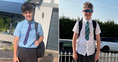 Schoolboys protest 'no shorts' policy during heatwave by wearing skirts instead