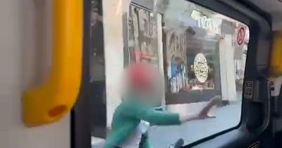 Moment Edinburgh cyclist loses it when splashed with water on Taxi Outing