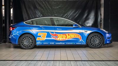 Check Out This Life-Size Tesla Model 3 Hot Wheels We Helped Create