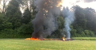 Hot air balloon bursts into flames and crashes in Switzerland injuring seven passengers
