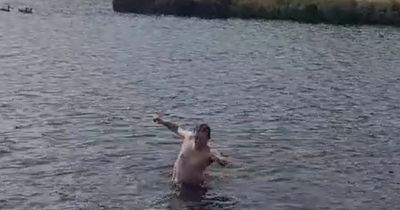 Toon fan recreates Peter Andre music video in Killingworth lake after Champions League is secured