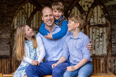 William smiles with his children in photo to mark Father’s Day