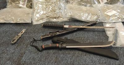 Gardai seize samurai sword and machete as well as €166,000 worth of drugs