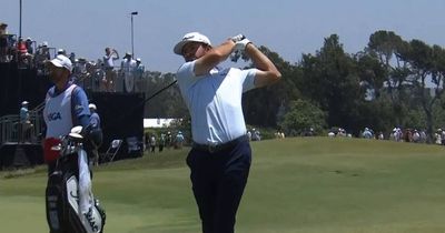 Cameron Young hits 'impossible shot' into reporters golf cart at US Open