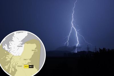 Yellow warning for heavy rain and thunderstorms in place for parts of Scotland