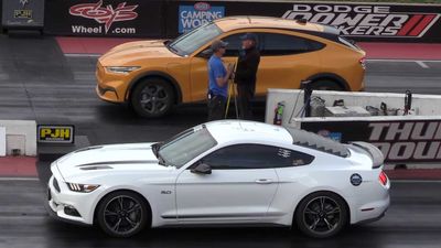 See Mustang Mach-E Face Down Mustang GT, Explorer SUV At Drag Strip