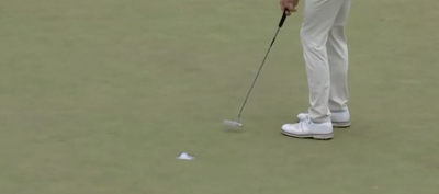 Top amateur golfer Gordon Sargent had the worst luck after a damaged 18th hole rejected his tap-in putt