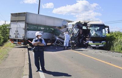 5 killed after truck collides with bus in Hokkaido in northern Japan