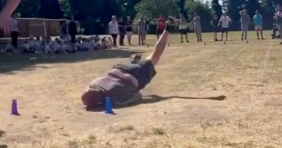 Grandad breaks arm running at school sports day