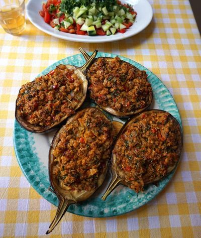 Rachel Roddy’s recipe for stuffed aubergines