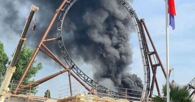Fire rages at Germany's Europa-Park with huge cloud of smoke as families flee
