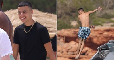 Junior Andre leaps off yacht as he parties with pals during 18th birthday celebrations