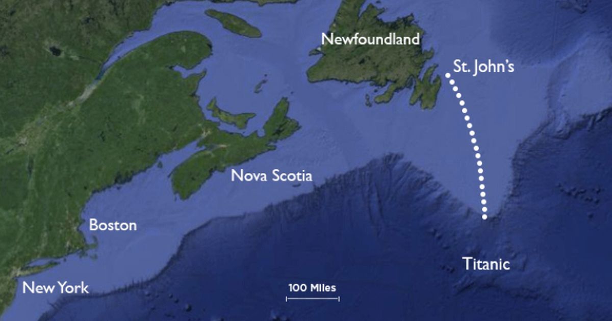 Titanic submarine Map shows where tourist submersible…