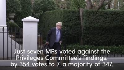 MPs overwhelmingly back report finding Boris Johnson deliberately misled Parliament over Partygate