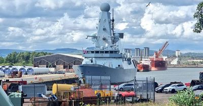 Glasgow welcomes HMS Defender 'home' as it docks on the River Clyde