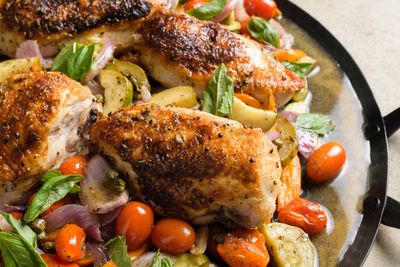 Simple, 1-skillet chicken breast dinner evokes summer in Provence