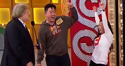 Moment contestant on The Price Is Right dislocates his arm after winning luxury holiday