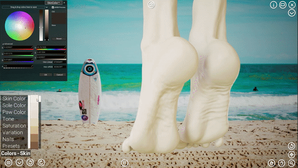 There's a foot posing simulator with a free demo on Steam if that's your scene