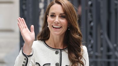 Kate Middleton goes thrifty in chic two-in-one blazer dress and a jewelry re-wear as she steps out with curls to die for