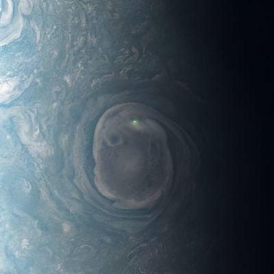 NASA’s Juno Spacecraft Just Captured A Spooky Green Lightning Flash On Jupiter