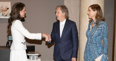 Kate Middleton grins alongside Sir Paul McCartney as she unveils £40m revamp of gallery