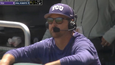 Mic’d Up TCU Coach Had to Ditch Interview to Argue Call at College World Series