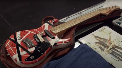 The tiny Frankenstrat from Van Halen's Hot for Teacher video just showed up on Pawn Stars