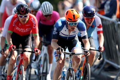 Finn Crockett out to catch the eye of a team at British Road Championships