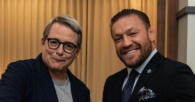 Conor McGregor all smiles as he poses for photo with Matthew Broderick