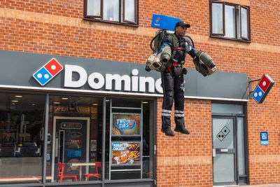 Rocket Man! First ever pizza delivery by jetpack