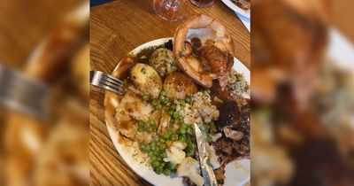 Woman given 'vile' leftover roast dinner at Toby Carvery