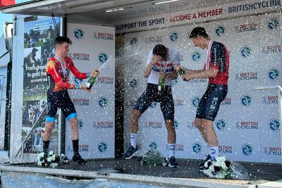 Teen Josh Tarling blows away field to become British men’s time trial champion