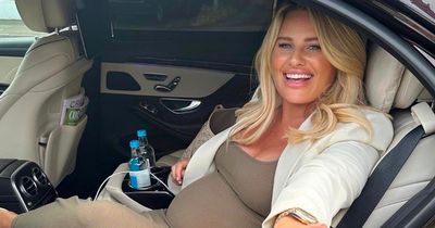 Danielle Armstrong's jokes her 'bum has doubled in size' as she approaches due date