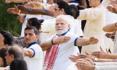 Narendra Modi does yoga in New York as US state visit gets under way