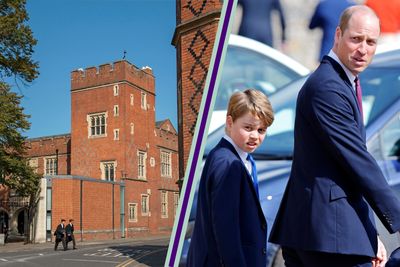 Prince George gets taste of boarding school life as Kate and William accompany him on prestigious visit