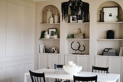 You wouldn't know it used to be 4 Billy bookcases! A clever IKEA hack totally transformed this dining room