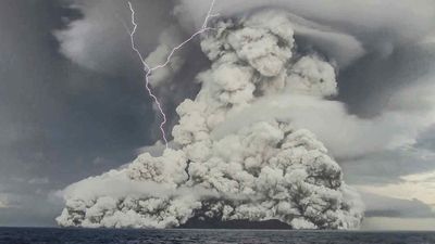 Tonga 2022 eruption triggered the most intense lightning storm ever recorded