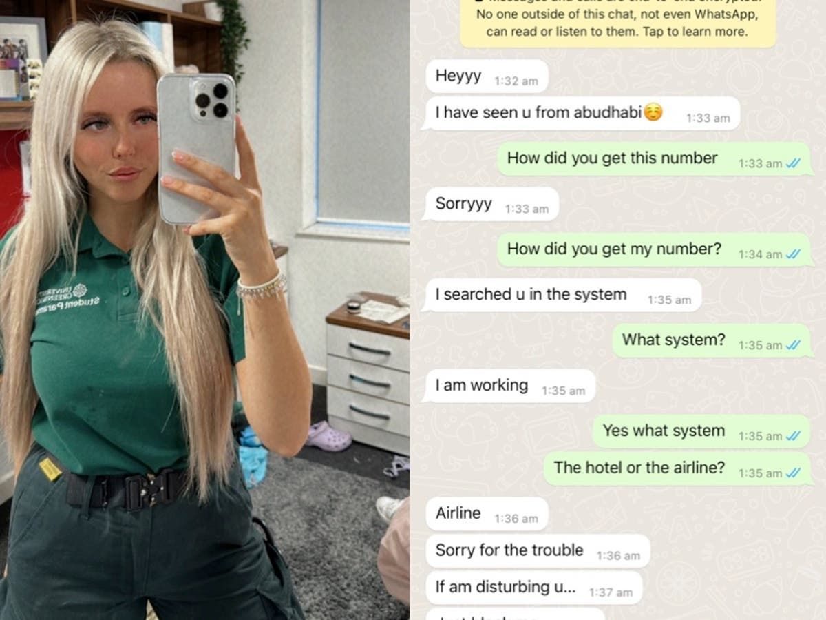 Woman says airline contractor sent her WhatsApp…