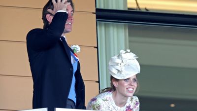 Princess Beatrice dons a lace floral gown and inspiring cream hat for day four of Royal Ascot 2023