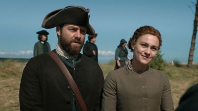 Why Outlander's Sophie Skelton And Richard Rankin Were 'Trying Not To Giggle' In Brianna And Roger's 'Very Emotional' Scene