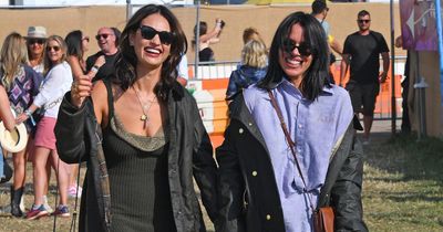 Lily James looks chic in mini-dress as she hangs out with pal Billie Piper at Glastonbury