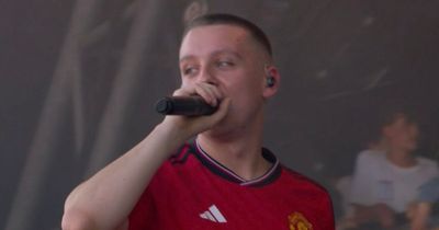 Rapper Aitch leaks Man Utd's new home shirt while performing at Glastonbury