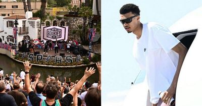 Victor Wembanyama greeted by thousands of San Antonio Spurs fans after NBA Draft