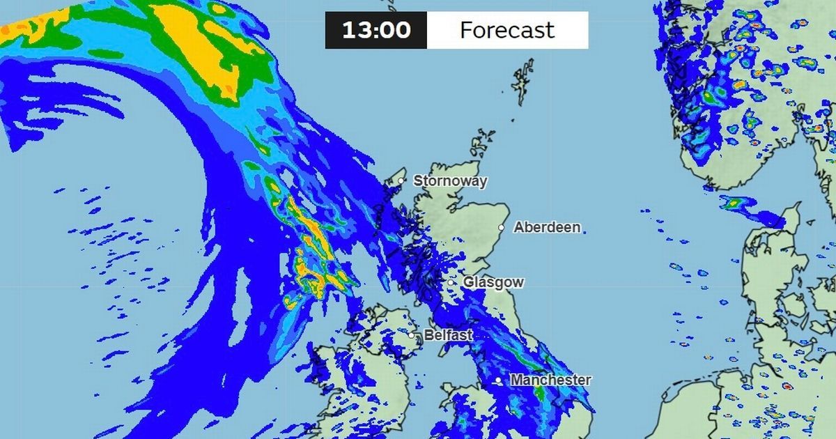 Met Office map shows huge wall of rain to hit UK as…