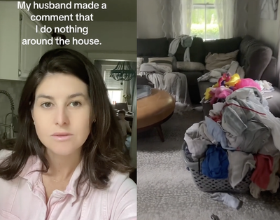 A woman stopped tidying up after her husband accused her of doing ‘nothing’. Then she filmed the results