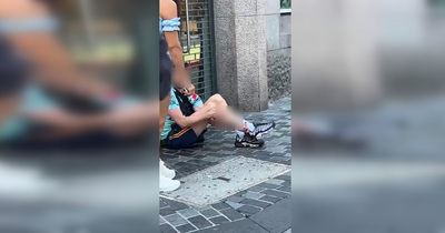 Man clutches broken leg after horrific Mathew Street bar brawl