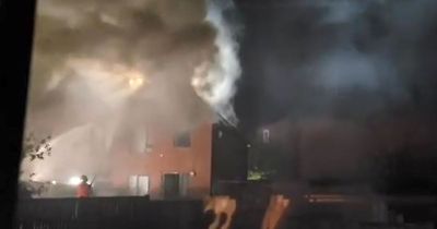 Dramatic video shows smoke engulfing house in Bolton as firefighters tackle blaze